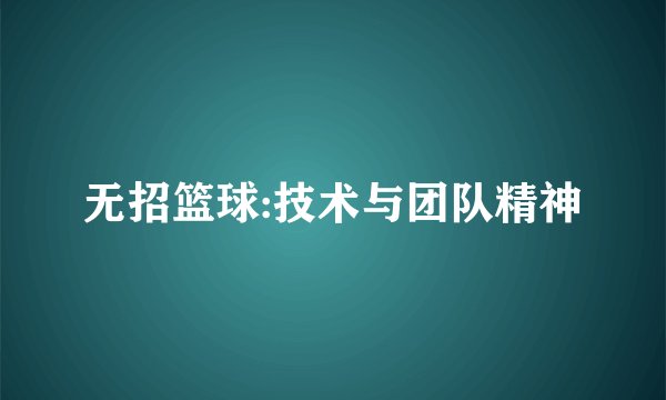 无招篮球:技术与团队精神