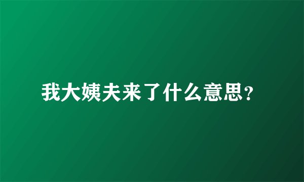 我大姨夫来了什么意思？