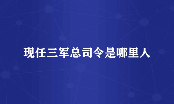 现任三军总司令是哪里人