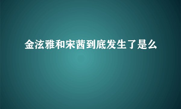 金泫雅和宋茜到底发生了是么