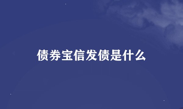 债券宝信发债是什么