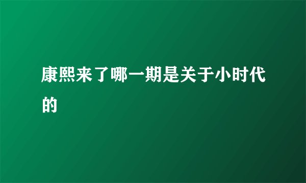 康熙来了哪一期是关于小时代的