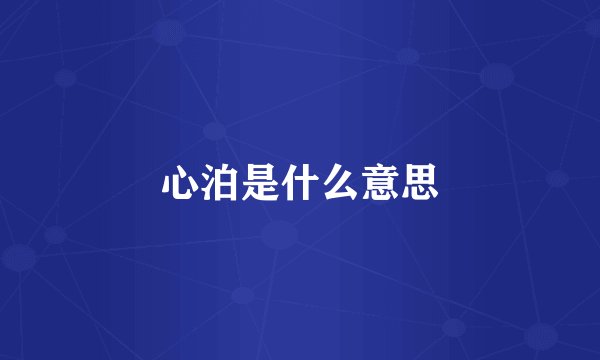 心泊是什么意思