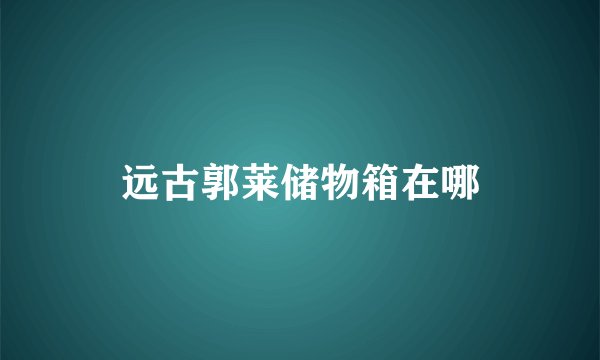 远古郭莱储物箱在哪