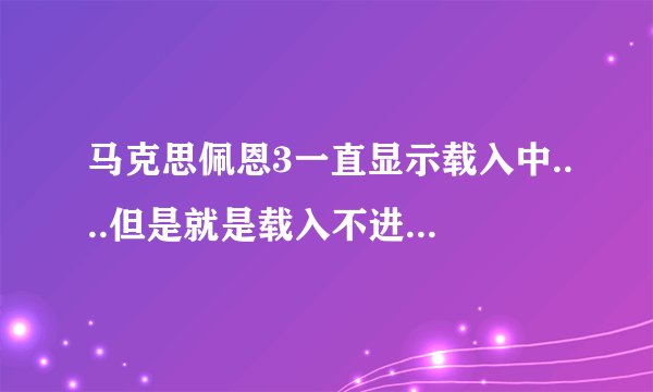 马克思佩恩3一直显示载入中....但是就是载入不进去，我下载的是游民星空的免安装版