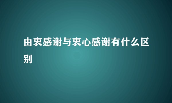 由衷感谢与衷心感谢有什么区别