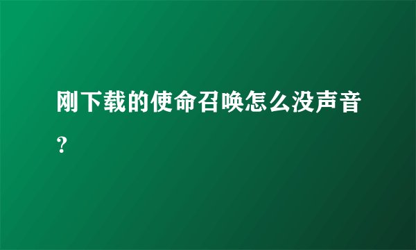刚下载的使命召唤怎么没声音？