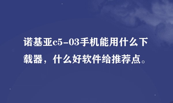 诺基亚c5-03手机能用什么下载器，什么好软件给推荐点。
