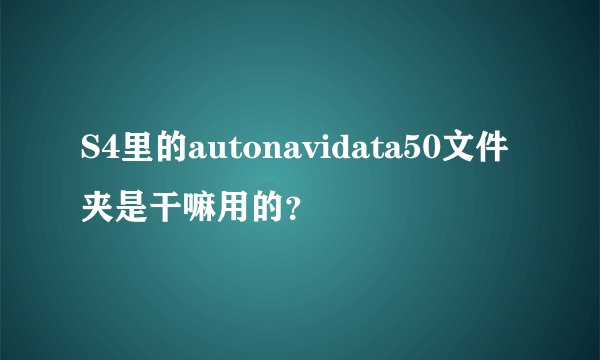 S4里的autonavidata50文件夹是干嘛用的？