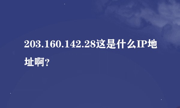 203.160.142.28这是什么IP地址啊?