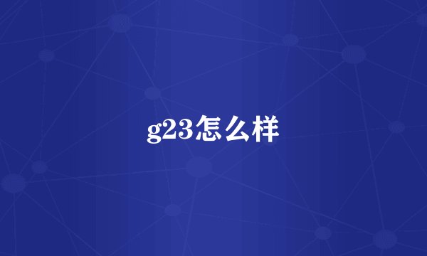 g23怎么样