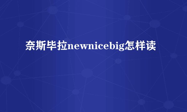 奈斯毕拉newnicebig怎样读