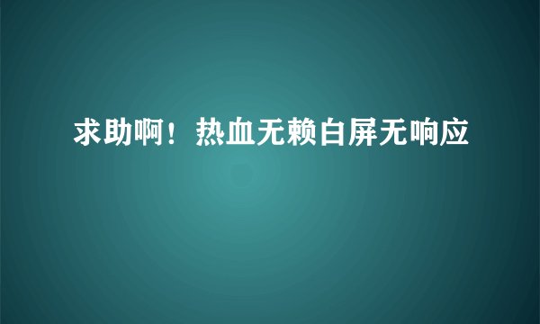 求助啊！热血无赖白屏无响应
