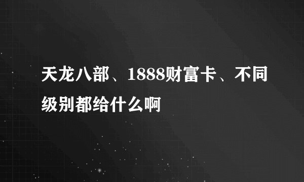天龙八部、1888财富卡、不同级别都给什么啊