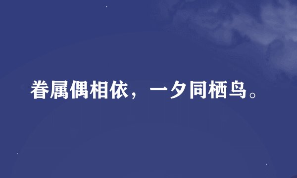 眷属偶相依，一夕同栖鸟。