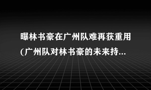 曝林书豪在广州队难再获重用(广州队对林书豪的未来持怀疑态度)