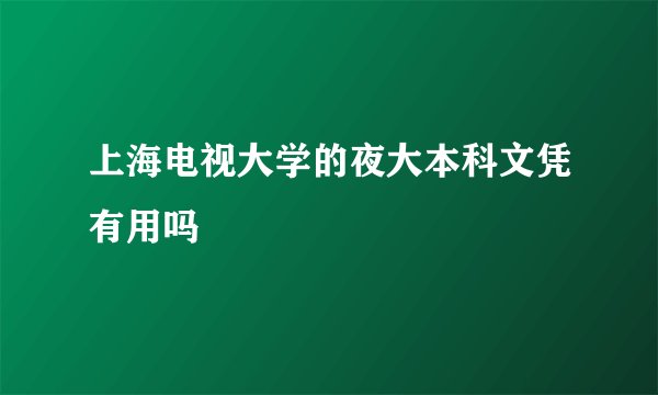 上海电视大学的夜大本科文凭有用吗