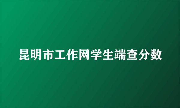 昆明市工作网学生端查分数
