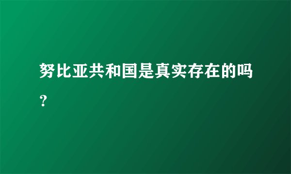 努比亚共和国是真实存在的吗？