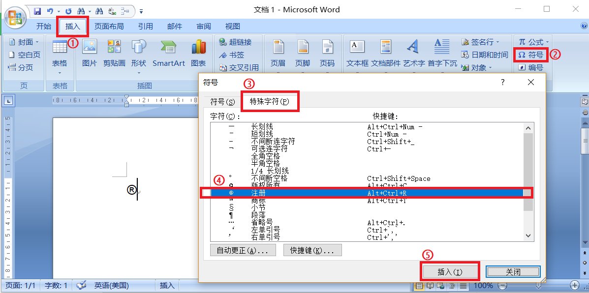 一个圆圈中间一个r怎么打出来?