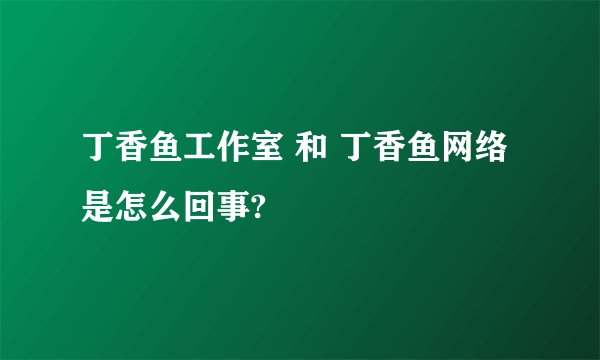 丁香鱼工作室 和 丁香鱼网络 是怎么回事?