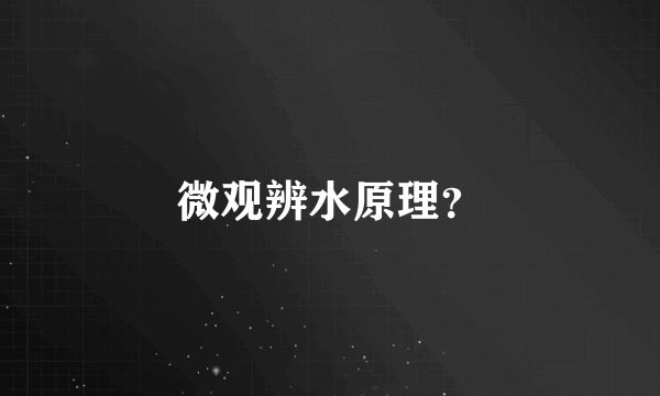 微观辨水原理？