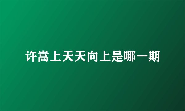 许嵩上天天向上是哪一期