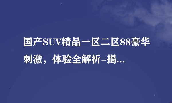 国产SUV精品一区二区88豪华刺激，体验全解析-揭秘国产SUV精品一区二区88的全新体验！