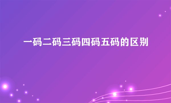 一码二码三码四码五码的区别