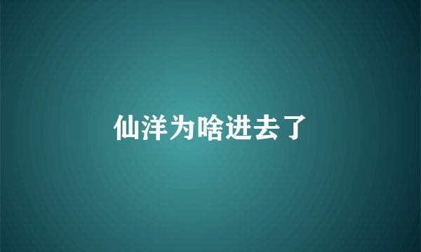 仙洋为啥进去了