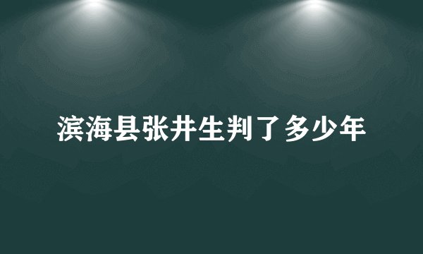 滨海县张井生判了多少年