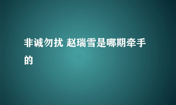 非诚勿扰 赵瑞雪是哪期牵手的