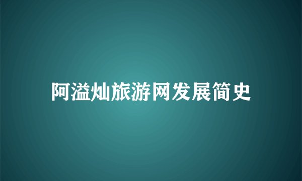 阿溢灿旅游网发展简史