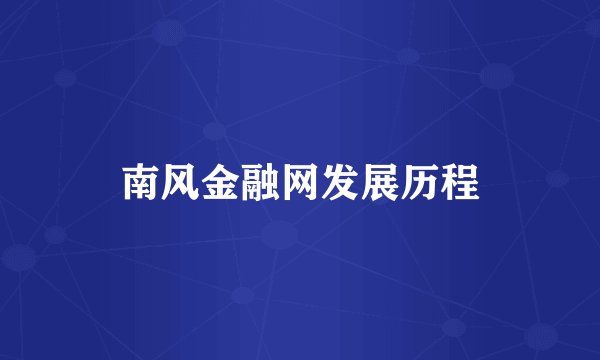 南风金融网发展历程