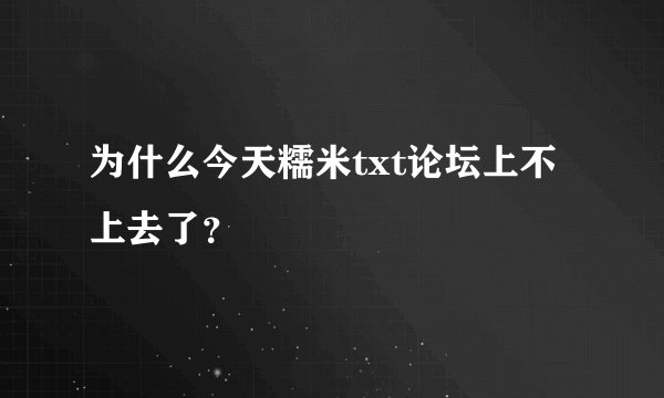 为什么今天糯米txt论坛上不上去了？