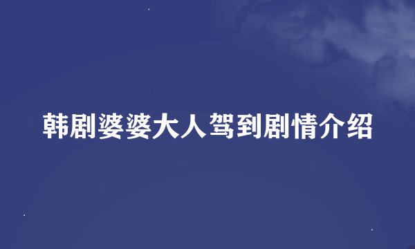 韩剧婆婆大人驾到剧情介绍