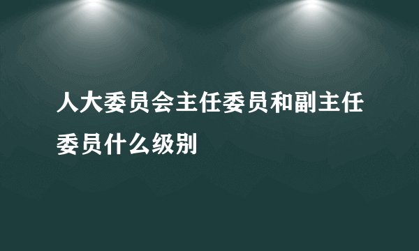 人大委员会主任委员和副主任委员什么级别