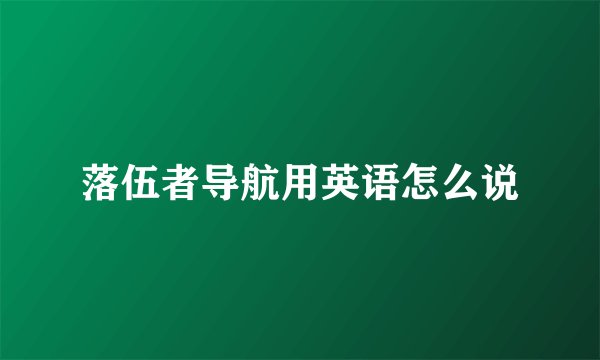 落伍者导航用英语怎么说