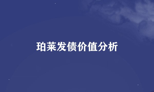 珀莱发债价值分析