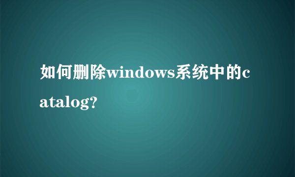 如何删除windows系统中的catalog？