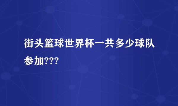 街头篮球世界杯一共多少球队参加???