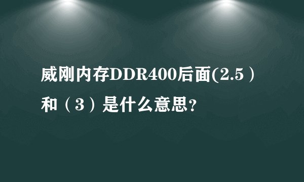 威刚内存DDR400后面(2.5）和（3）是什么意思？