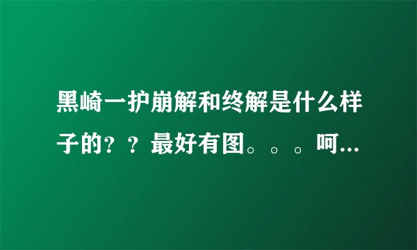 黑崎一护崩解和终解是什么样子的？？最好有图。。。呵呵拜托各位了 3Q