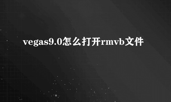 vegas9.0怎么打开rmvb文件