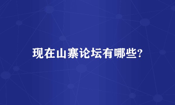 现在山寨论坛有哪些?