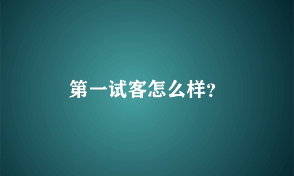 第一试客怎么样？