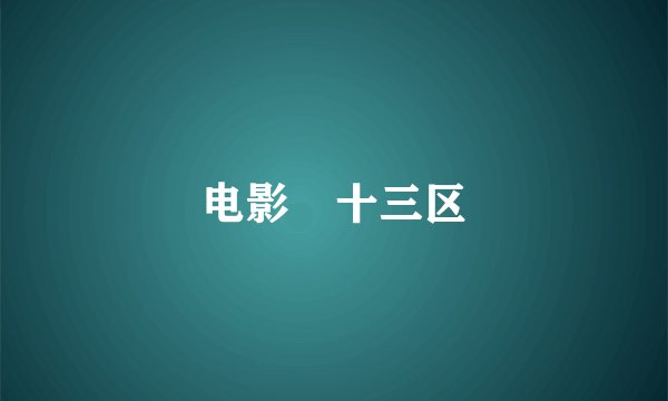 电影 十三区