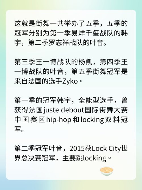 这就是街舞冠军分别是谁