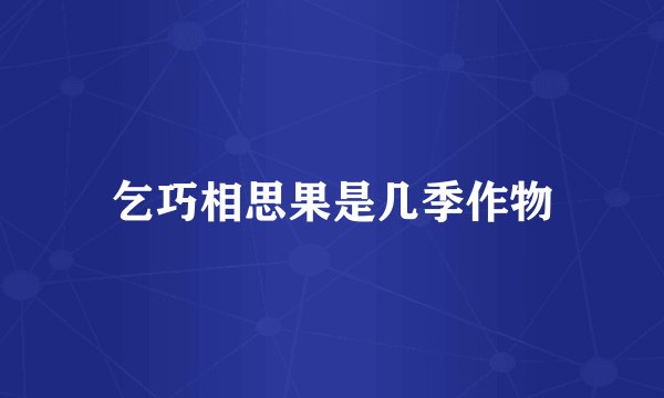 乞巧相思果是几季作物