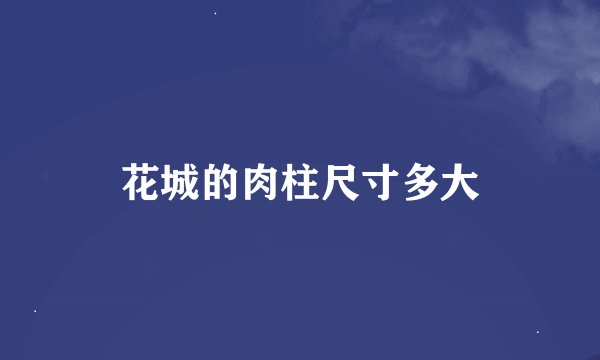 花城的肉柱尺寸多大